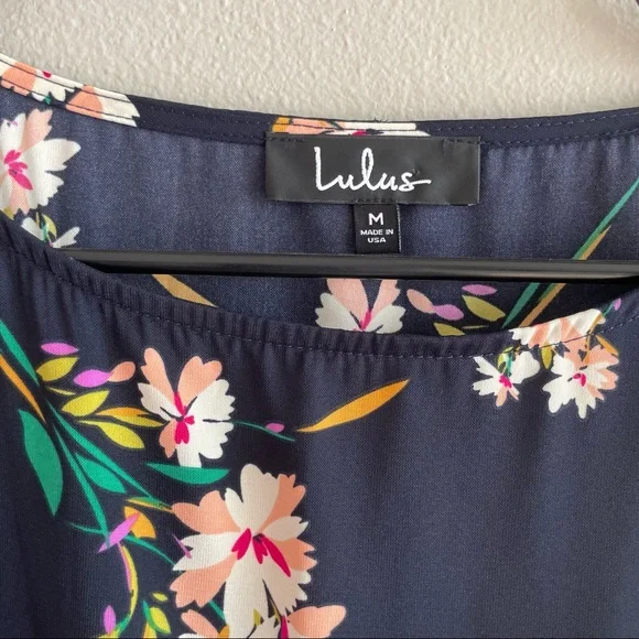S O L D : Lulu’s Herbaceous Babe Navy Floral Print Shift Dress - Picture 7 of 14